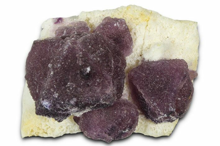 Purple Stepped-Octahedral Fluorite on Quartz - Lupita Mine #368311